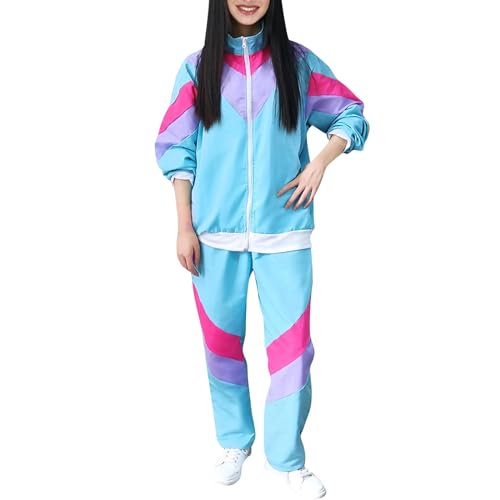 Neon Netz Shirt 10Tgl. 80er Jahre Outfit Accessoires Haarreif Halskette Handschuhe Beinstulpen 80er Kostüm Accessoires Karneval Cosplay Party Carnival Costume For Women Glitzerrock Silber Lang von Generisch