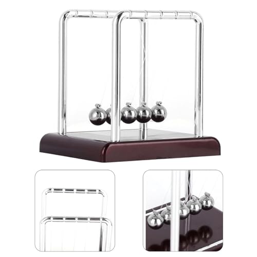 Newton's Cradle Five Pendel Spielzeug, Newtons Wiege Balance-Pendel, klassisches Physik-Schaukel-Spielzeug, Physik-Lern-Schreibtischspielzeug, schwingende kinetische Bälle für Zuhause (A) von Generisch