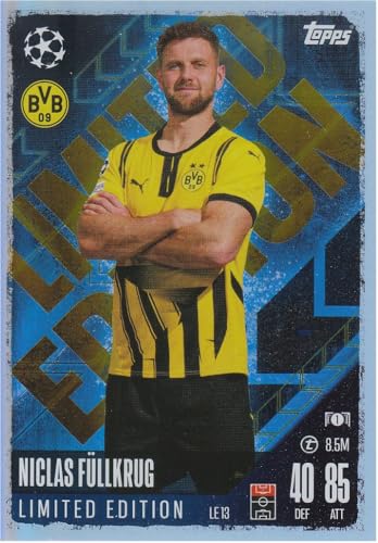 Niclas Füllkrug Stürmer Dortmund Topps Limited Edition Fußball Sammelkarte LE 13 von Generisch