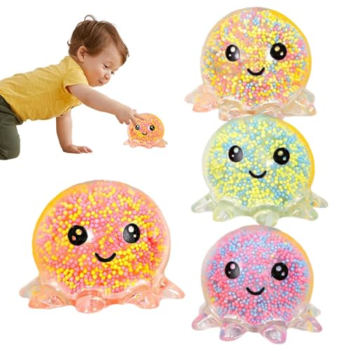 Octopus Anti-Stress-Bälle, Stressball, Octopus Bälle, Anti-Stress-Bälle, Gefüllt Mit Anti-Stress-Kugel Wasserperlen Sensorischer Ball Squid Vent Ball Squeeze Glowing Toy Dekompression Toy Bubble Ball von Generisch