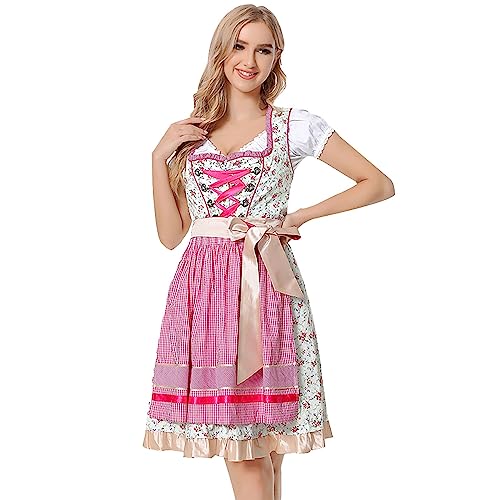 Oktoberfest Kostüm Party Cosplay Kostüm Mittelalter Hut (Rot, M) München Bierfest Dirndl Dienstmädchen Kostüm Vintage Cosplay Bierkostüm von Generisch