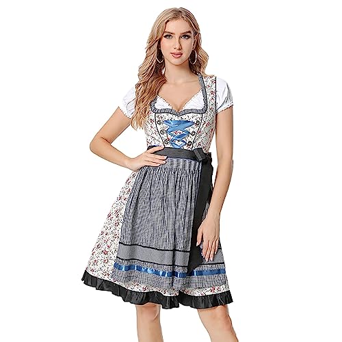 Oktoberfest Kostüm Party Cosplay Kostüm Mittelalter Hut (Schwarz, L) Bayern Bierfest Dirndl Dienstmädchen Kostüm Vintage Cosplay Bierkostüm von Generisch