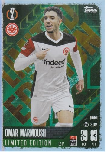 Omar Marmoush Frankfurt t 8.0M Topps Limited Edition Fußball Sammelkarte LE 17 von Generisch