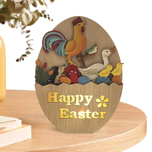 Ostern-Mittelstück-Tischdekorationen,Ostern-Tischdekorationen aus Holz,-Holzschnitzereien erhellen Osterdekorationen - Exquisite Nachtlicht-Tischdekorationen für die festliche Präsentation zu Hause von Generisch