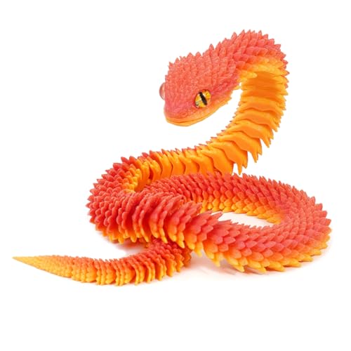 Ostern Überraschungs Schlange Figuren, 3D Gedruckter Beweglicher Schlange Spielzeug Ostern Geschenke, 3D Gedruckte Schlange Tischspielzeug Drachen Ornament für Büros, Häuser-Orange||60CM von Generisch