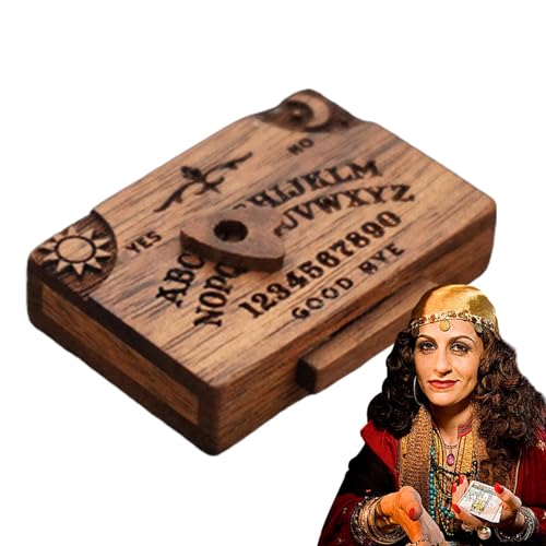 Ouija Board, Miniatur Spirit Board mit Schublade Holz Sprechende Geist Board mit Planchette Heiliger Geist Board Alphabet Halloween Dekorationen Holz Ouija Board Modell für Familie Freunde von Generisch