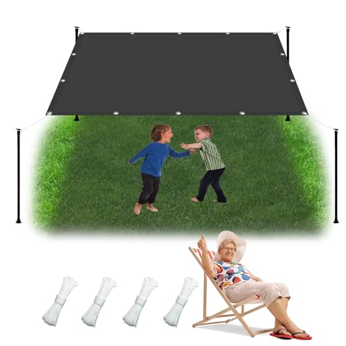 Outdoor Garten Sichtschutz 3,6 x 4,9 m Wasserdicht Terrasse Segel Pergola UV-Block Wetterbeständig Schattentuch mit Gratis Seil für Pool Terrasse Gewächshaus Dunkelgrau von Generisch