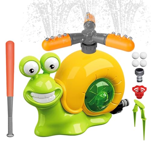 Outdoor Sprinkler für Kinder, Sprinkler für Kinder im Freien Spielen - 360 -Grad Spin Water Play Game,Baseball -Spielzeug Schneckenspray Ball Set für Mädchen Hinterhof Rasenparty Garten Outdoor Sprinkler für Kinder, Sprinkler für Kinder im Freien Spielen - 360 -Grad Spin Water Play Game,Baseball -Spielzeug Schneckenspray Ball Set für Mädchen Hinterhof Rasenparty Garten von Generisch
