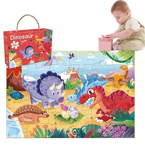 Ozeantiere-Puzzle, Dinosaurier-Puzzles für Kinder - 36-teiliges lustiges Bodenpuzzle für Kinder - Frühpädagogisches Lernspielzeug für Kinder, Mädchen, Kleinkinder für Zuhause, Schule, Outdoor von Generisch