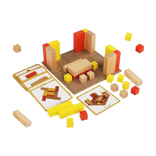 Pädagogische Stapelspielzeuge, geometrisches Holzspielzeug, Holzbausteine, Bausteine für Kinder, geometrische Holzsteine, Stapelspielzeug, Mehrzweck-Lernspielzeug, praktisches Lernspielze von Generisch