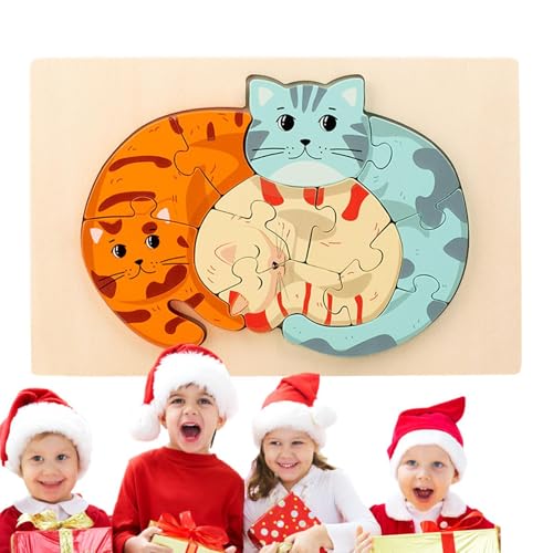 Pädagogisches -Cartoon-Puzzle,Pädagogisches -Cartoon-Puzzle für Kinder | -Puzzles Lernpuzzles aus Holz - Tierpuzzles, Lernspielzeug für Zuhause, Reisen, und Mädchen von Generisch