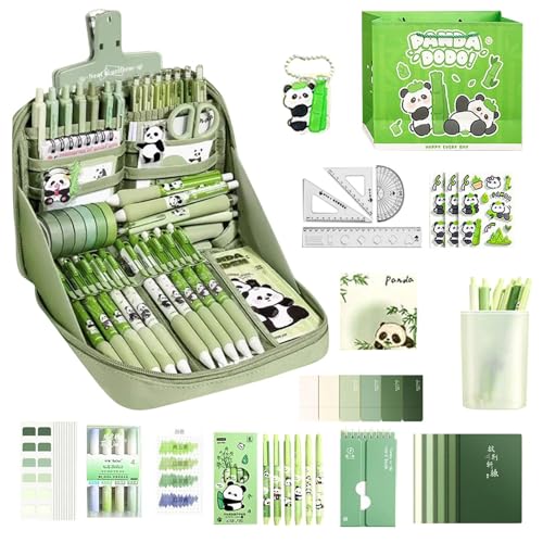 Panda-Schreibwaren-Set, großes Fassungsvermögen, Panda-Federmäppchen, Panda-Thema, Federmäppchen, Notizbuch, Lineal, Stifte, Aufkleber, Tab-Schlüsselanhänger, ästhetisches Kit für Schüler Panda-Schreibwaren-Set, großes Fassungsvermögen, Panda-Federmäppchen, Panda-Thema, Federmäppchen, Notizbuch, Lineal, Stifte, Aufkleber, Tab-Schlüsselanhänger, ästhetisches Kit für Schüler von Generisch