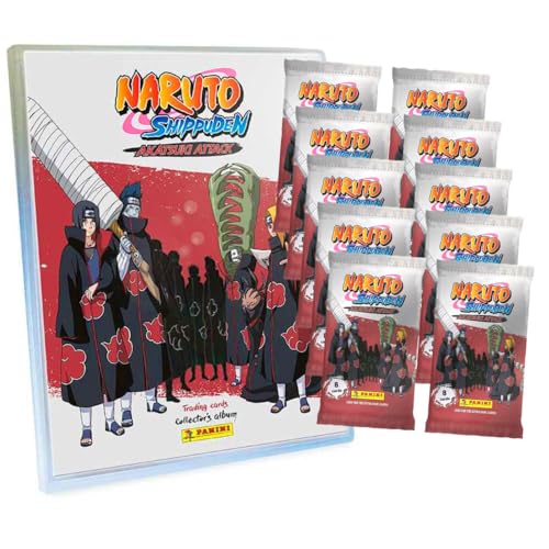 Panini Naruto Shippuden Karten - Akatsuki Attack Trading Cards (2024) - Sammelkarten - 1 Mappe + 10 Booster von Generisch