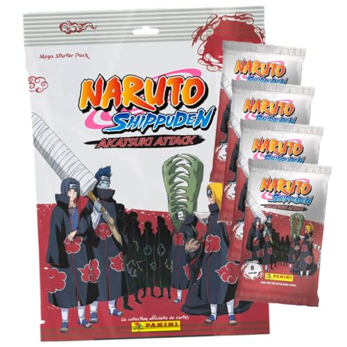 Panini Naruto Shippuden Karten - Akatsuki Attack Trading Cards (2024) - Sammelkarten - Auswahl (1 Starter + 4 Booster) von Generisch