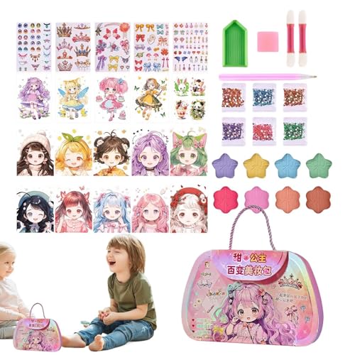 Papier-Make-up-Set, Play-Make-up-Set | Vielseitige Prinzessinnen-Anziehspiele, Anziehspielzeug,Novel Princess Games Makeup Book Sticker Making Kit für Kinder Mädchen von Generisch