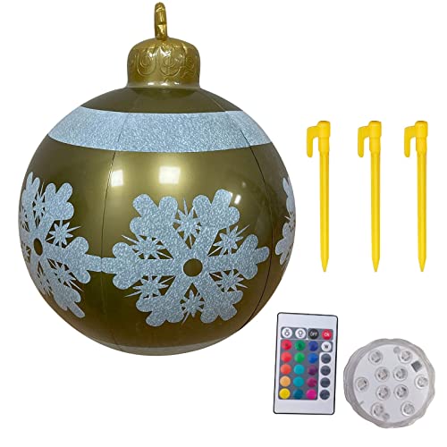 Party Hüte Kinder 24-Weihnachtsaufblasbarer Ballonball Eingebaute Batterie-Fernbedienung RGB-Farbe Foto Zubehör Party (Gold, One Size) von Generisch