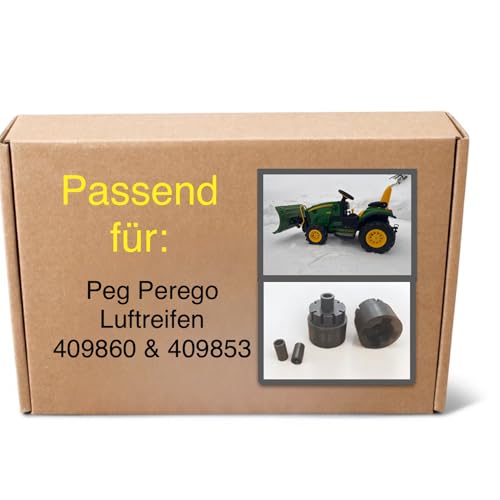 Peg Perego Adapter für Rolly Toys Luftreifen 409860 & 409853 auf John Deere Ground Force und Ground Loader - 2 Adapter für hinten und 2 Abstandshülsen für vorne - Ab 3 Jahre - Outdoor - Metall von Generisch