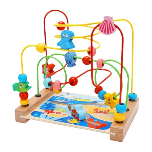 Perle Maze Roller Coaster Toy - Holzssensorte für Kleinkinder | Bildungshölzernstrecke mit Perlenlabyrinth, perfektes Lernspielzeug für Mädchen im Alter von 1 bis 3 Jahren, entwickelt Koordinat Perle Maze Roller Coaster Toy - Holzssensorte für Kleinkinder | Bildungshölzernstrecke mit Perlenlabyrinth, perfektes Lernspielzeug für Mädchen im Alter von 1 bis 3 Jahren, entwickelt Koordinat von Generisch