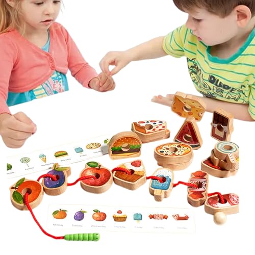 Perlen Und Schnur Für Kleinkinder,Fädelspielzeug - Pädagogisches Holz Fädelspiel Mit Sortieraktivitäten Zur Entwicklungs Und Lernförderung Für Kinder Ab 3 Jahren Und Kleinkinder Im Vorschulalter Perlen Und Schnur Für Kleinkinder,Fädelspielzeug - Pädagogisches Holz Fädelspiel Mit Sortieraktivitäten Zur Entwicklungs Und Lernförderung Für Kinder Ab 3 Jahren Und Kleinkinder Im Vorschulalter von Generisch