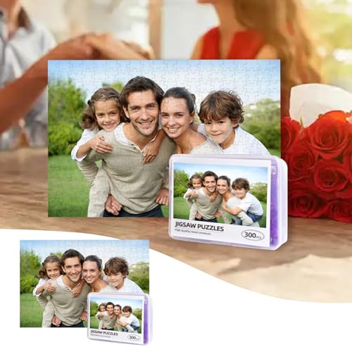 Personalisierte Foto Puzzle Kann Bilder und Text hinzufügen, Foto-Puzzle 300,500,1000 Teile/inkl. Verpackung/mit eigenem Bild Bedrucken Lassen, EIN Geschenk für Familie und Angehörige (B, 300PCS) von Generisch