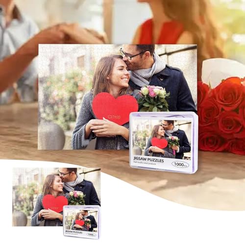 Personalisiertes Fotopuzzle mit eigenem Bild und Text gestalten -300,500,1000 Teile - Puzzle mit Foto Bedrucken, EIN Geschenk für Familie und Angehörige (B, 1000pcs) von Generisch