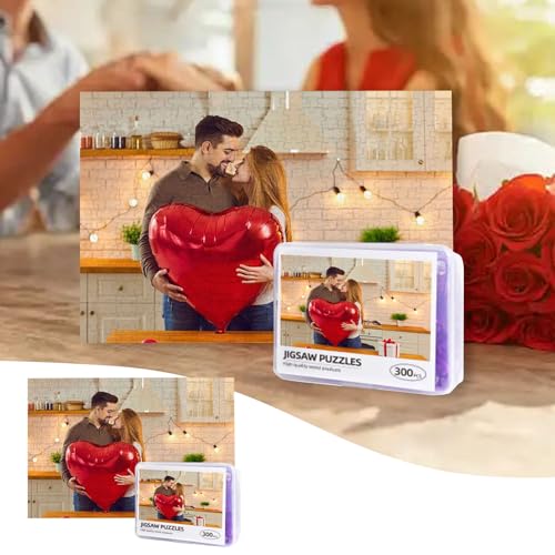 Personalisiertes Fotopuzzle mit eigenem Bild und Text gestalten -300,500,1000 Teile - Puzzle mit Foto Bedrucken, EIN Geschenk für Familie und Angehörige (B, 300pcs) von Generisch