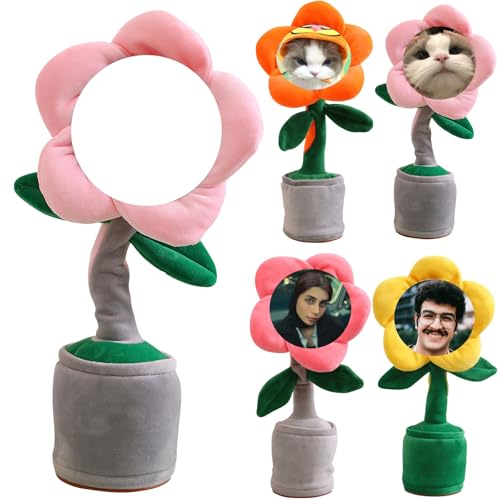 Personalisiertes Sonnenblumenspielzeug, Lustiges Sensorisches Spielzeug mit individuellem Bild, Sonnenblumenspielzeug Lernspielzeug, Weiches Plüschspielzeug Geschenke für Kinder (Pink) von Generisch