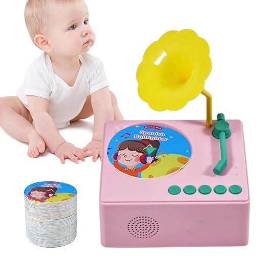 Phonograph-Spielzeug für Kinder, Früherziehungs-Phonograph, Musikspielzeugkarten, Spieluhr-Phonograph für interaktive musikalische Erkundung und Vorschulerziehung, Kinder im Alter von 3–6 Jahren von Generisch