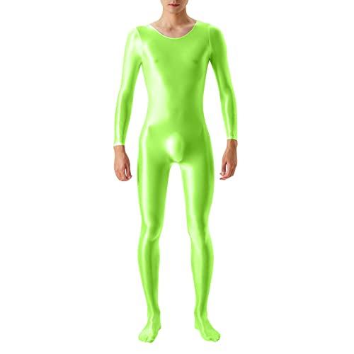 Photography Green Screen Body Suit, Unisex Adult Green Bodysuit Stretch Costume for Photo Studio Video Special Effect Live Streaming, Fit for 5.74 Ft To 6.07 Ft Height Bodysuit Man Gelbgrüner von Generisch