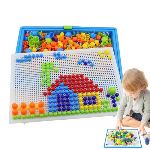 Pilznägel-Stecktafel, Pilznagel-Puzzle,Kreative pädagogische Steckpuzzle-Spielzeuge | Stecktafel für Kinder, Stecktafel, Nagelstempelplatten-Puzzle für praktische Fähigkeiten von Generisch