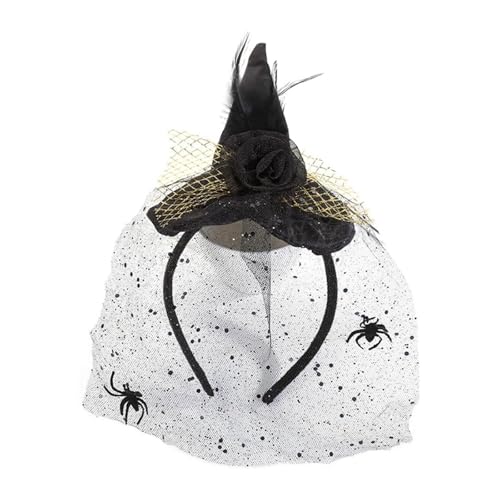 Piratenhut, Stirnband, Totenkopf, Feder, Haarreif für Halloween, Weihnachten, Kostümpartys, Cosplay-Zubehör (I-Schwarz, 14 x 25 cm) von Generisch