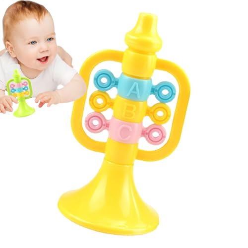 Plasticc Trompetenspielzeug – Baby Musik Horn Hooter Spielzeug | Frühe Musikinstrument Lernspielzeug | Cartoon-Form Musikpädagogisches Spielzeug | Babyspielzeug Trompete für Kinder von Generisch