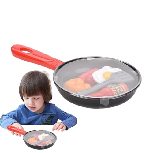 Kitchen Pan, Pretend Cooking Pan - Kinderküchenspielzeugzubehör,Fake Food, Rollenspielset, fantasievolles Entwicklungsspielzeug, lustiges Lernspielzubehör für Kinder ab 3 Jahren von Generisch