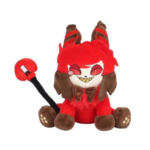 Plüsch Alastor Anime Figur Puppe, Angel Dust Cartoon Stofffigur, Niedliches Gefülltes Superweiches Sofakissen, 11,8 Zoll Hotel Angel Dust Plüschtier, Verfluchte Katze Stofftiere von Generisch