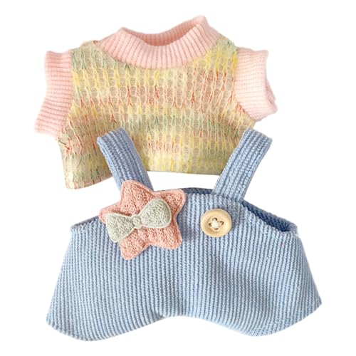 Plüschpuppenkleidung - Stilvolles Overall Set für 15 cm Plüschpuppen, schönes Puppenkleidungszubehör von Generisch