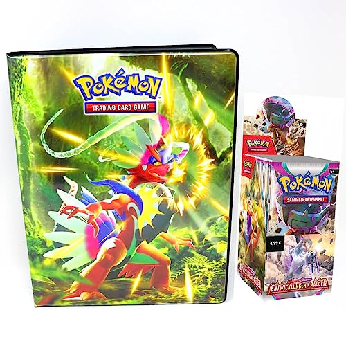 Pokemon Sammelkarten Karmesin & Purpur - Entwicklung in Paldea Karten - Ultra Pro 9-Pocket Trading Cards Deutsch - 1 Mappe + 1 Display von Generisch