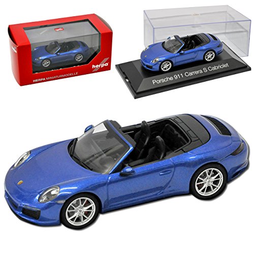 Porsch. 911 991 II Carrera Cabriolet Saphir Blau Metallic Modell Ab 2012 Ab Facelift 2015 1/43 Herpa Modell Auto von Generisch