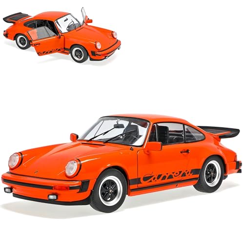 Generisch Porsche 911 930 Carrera 3.2 Coupe Orange mit Schwarz G-Modell 1973-1989 1/18 Solido Modell Auto von Generisch