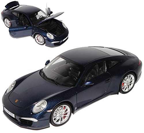 Generisch Porsche 911 991 Carrera S Coupe Dunkel Blau Schwarz Ab 2011 1/18 Minichamps Modell Auto von Generisch