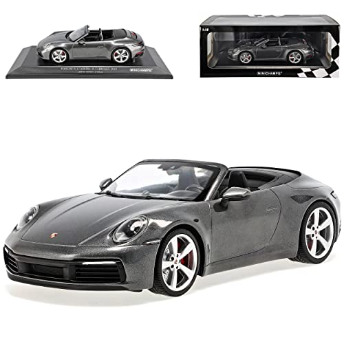 Porsche 911 992 4S Cabrio Grau Metallic Neue Generation Ab 2019 1/18 Minichamps Modell Auto von Generisch