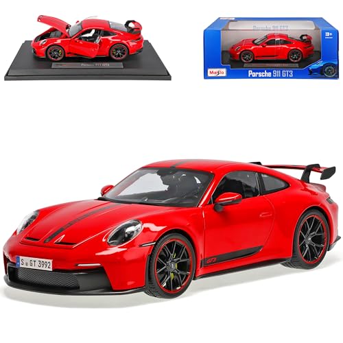 Porsche 911 992 GT3 Coupe Rot mit Streifen Neue Generation Ab 2019 Version Ab 2022 1/18 Modell Auto Porsche 911 992 GT3 Coupe Rot mit Streifen Neue Generation Ab 2019 Version Ab 2022 1/18 Modell Auto von Generisch