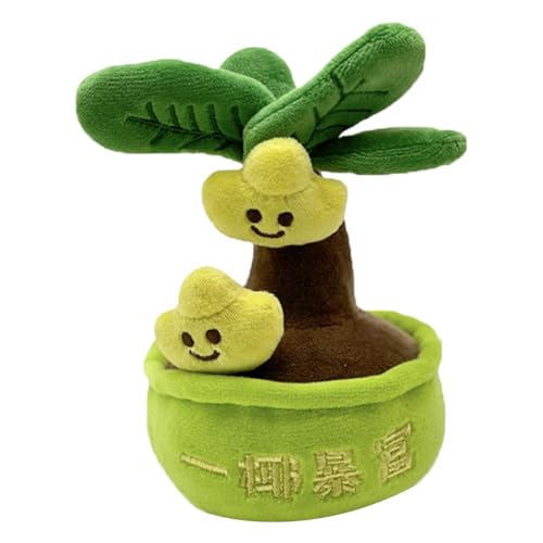 Potted Plant Stuffed Toy, Money Tree Toy Plush, Cute Flower Pot Plush, Soft and Cuddly Design, (Green), Perfect as a Throw Pillow Doll for Children and Adults von Generisch