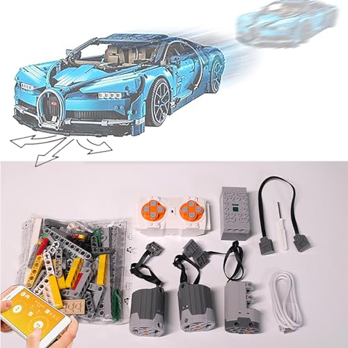 Power Function Motoren-Set, kompatibel mit Le*go Technic 42083 Bugatti Chiron Supercar modifizierte Power Group Fernbedienung Motor Bausteine Montage Spielzeug Zubehör (keine Modelle) von Generisch