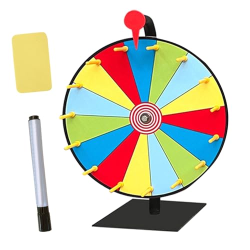 Preisdrehrad – Tragbarer Belohnungsrad-Rotator, Tisch-Roulette-Spinner | Glücksrad-Twirler mit Marker und Radiergummi, 39 x 30 x 15 cm, Karnevals-Glücks-Rad für Preise von Generisch