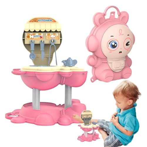 Pretend Food Kitchen Toys, Kleinkind-Küchenspielset - Kleinkind-Outdoor-Spielset für Kinder,Tragbares interaktives Spielzeug-Küchenzubehör für und Mädchen zum Geburtstag von Generisch