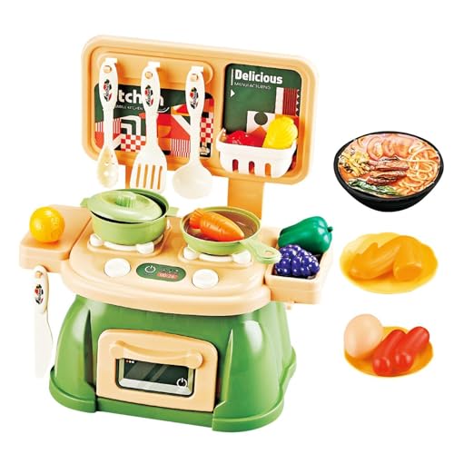 Pretend Food Kitchen Toys, Küchenspielset - Spielzeugküchenset für Kinder,Tragbares interaktives Spielzeugküchengeschirr für Mädchen im Alter von 3–8 Jahren von Generisch