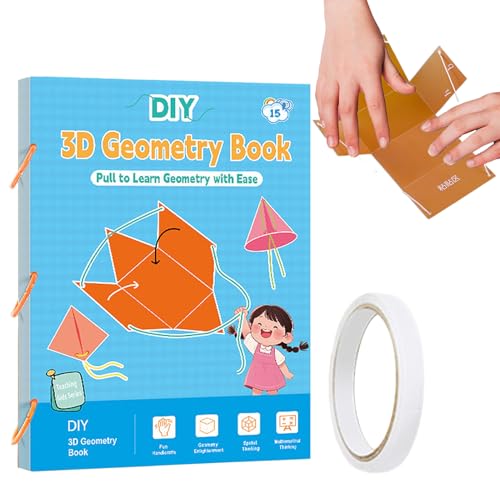 Pull String 3D Geometry Learning Book | 3D Formen Geometrie Spielbuch | Falten Geometrien Bildungsspielzeug Bücher mit Sicherem Seil | Puzzle Geometrien Formeln Bücher Schulmaterial für Kinder 5-12 Pull String 3D Geometry Learning Book | 3D Formen Geometrie Spielbuch | Falten Geometrien Bildungsspielzeug Bücher mit Sicherem Seil | Puzzle Geometrien Formeln Bücher Schulmaterial für Kinder 5-12 von Generisch