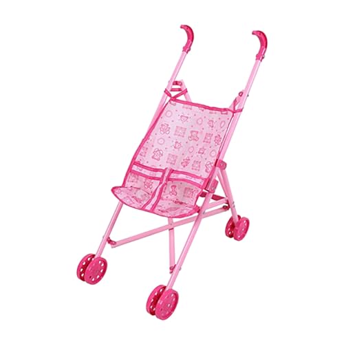 Puppenbuggy – Klappbarer Kinder-Puppenwagen mit gepolsterten Griffen, waschbarem Bezug & verstellbarem Gurt – Für Puppen & Stofftiere bis 55 cm – SpielzeugKinderwagen ab 3 Jahre (B, 55X12X9CM) von Generisch