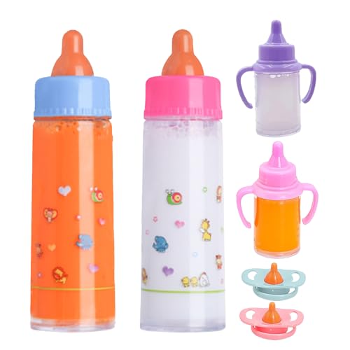 Puppenflasche Mit Milch, Puppenzubehör Magische Flasche, Baby Puppe Flasche Baby Puppe Zubehör, Kinder Mädchen Pretend Play Spielzeug Zubehör Weihnachten Geburtstag Geschenk von Generisch