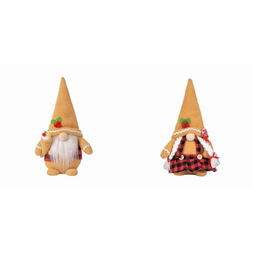 Puppenhaus Zubehör Holz GNOME Standing Doll Creative Decoration Doll Desktop Ornament 1PC Puppenhaus Beleuchtung (Beige*1+Khaki*1, One Size) von Generisch